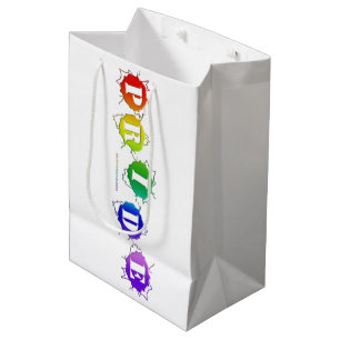 Sac Cadeau Moyen L'enseigne de fierté aux couleurs de l'arc-en-ciel
