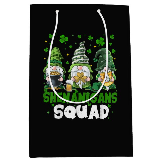 Sac Cadeau Moyen L'équipe de farces de lutins de la Saint-Patrick S (Devant)