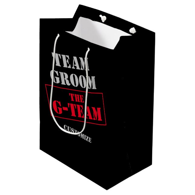 Sac Cadeau Moyen L'équipe de toilettage G-Team (Devant Angle)