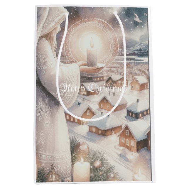 Sac Cadeau Moyen Les anges s'occupent de vous (Devant)