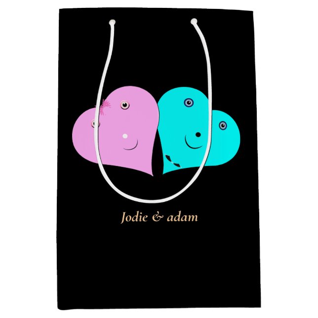 Sac Cadeau Moyen les coeurs de m. & mrs (Devant)