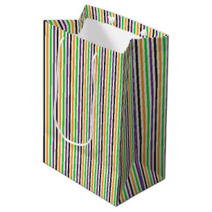 Sac Cadeau Moyen Les Enfants Halloween Retro Coloré Rayures Vertica