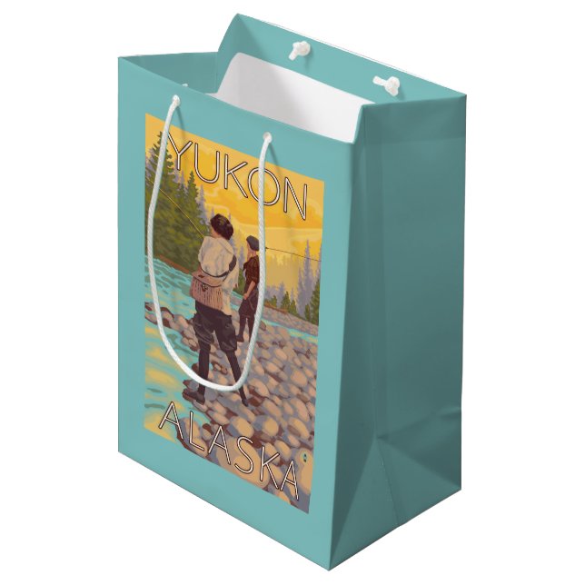 Sac Cadeau Moyen Les femmes pilotent la pêche - le Yukon, Alaska (Devant Angle)