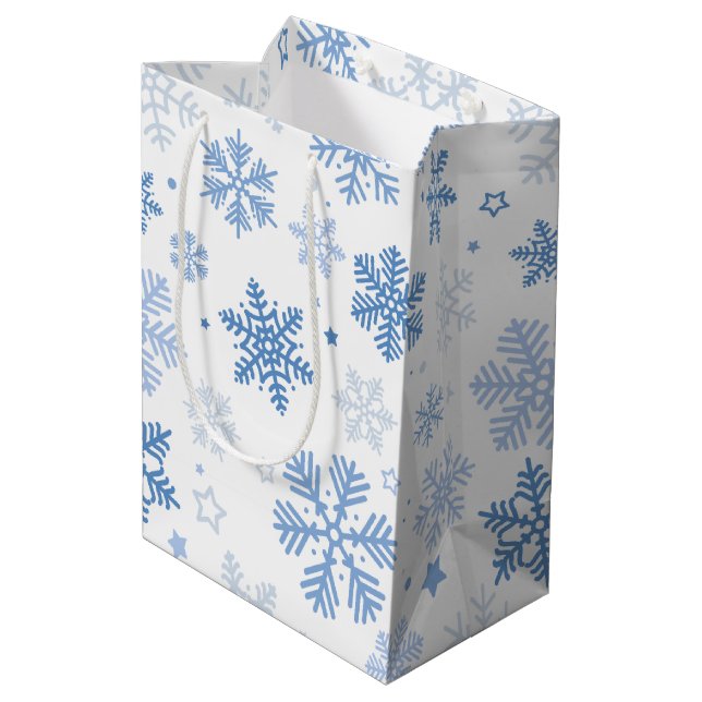 Sac Cadeau Moyen Les flocons de neige. Beau hiver (Dos Angle)