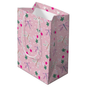 Sac Cadeau Moyen Les libellules et les fleurs sur les Pois