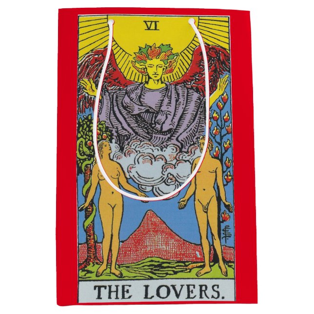 Sac Cadeau Moyen Les Lovers Tarot Card Tarots Lecture (Devant)