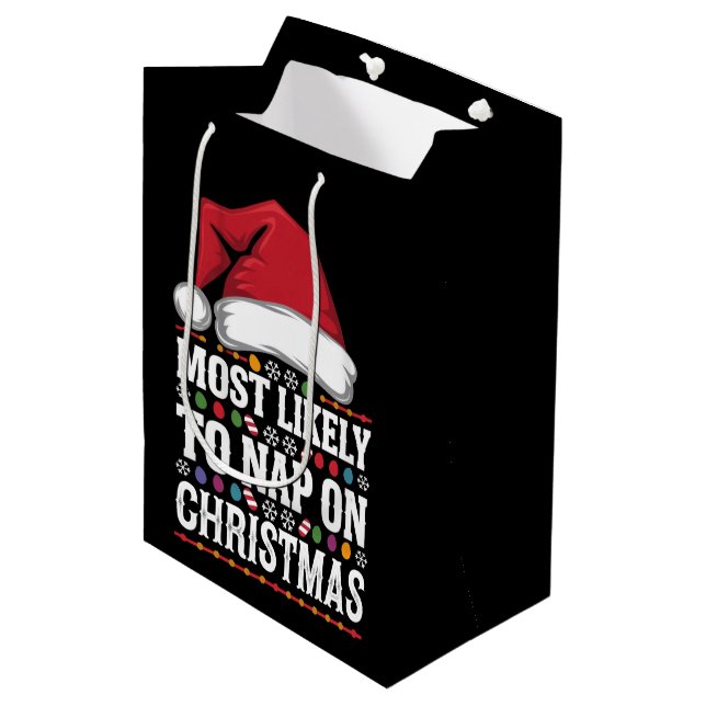 Sac Cadeau Moyen Les Plus Susceptibles De Faire La Sieste Sur La Fa (Devant Angle)