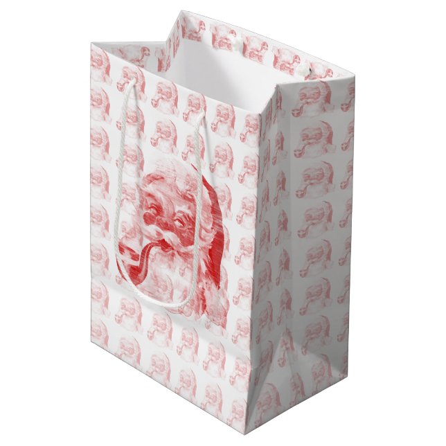 Sac Cadeau Moyen Letterpress Père Noël (Devant Angle)