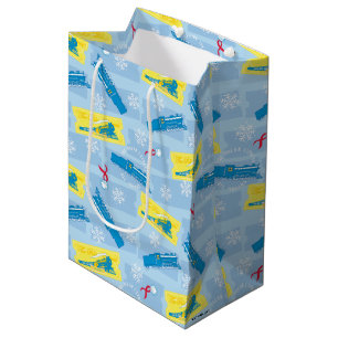 Sac Cadeau Moyen L'Express polaire Retro Train & Ticket Motif