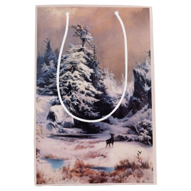 Sac Cadeau Moyen L'hiver dans les Rocheuses (Devant)