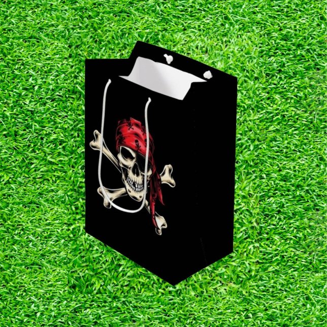 Sac Cadeau Moyen Libérez votre pirate intérieur sur le vert (Swing in Style: Perfect Pirate Gifts for Every Golfer's Birthday!)