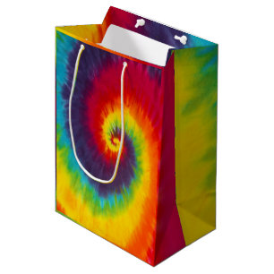 Sac Cadeau Moyen Lien Tie-Dye Tourbillon Arc-en-ciel Couleurs Cool