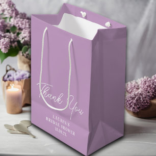 Sac Cadeau Moyen Lila Violet Minimaliste Remerciement de Mariage