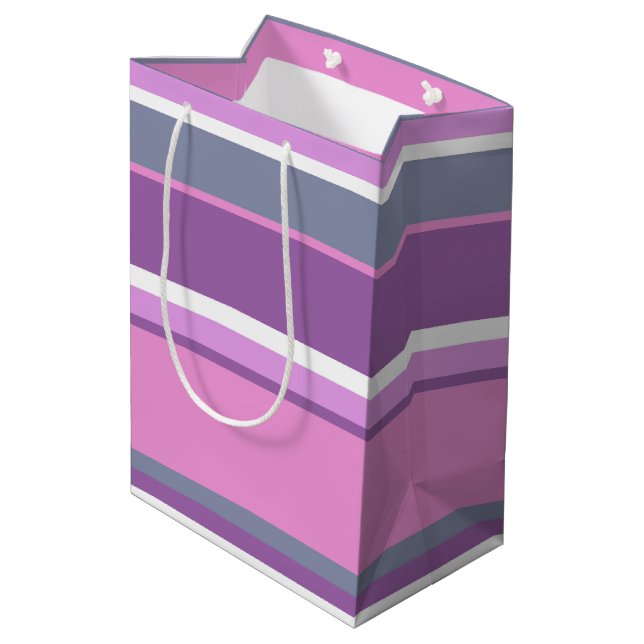 Sac Cadeau Moyen Lilac rayures (Dos Angle)