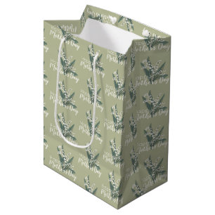 Sac Cadeau Moyen Lily de la vallée Floral Joyeuse fête des mères