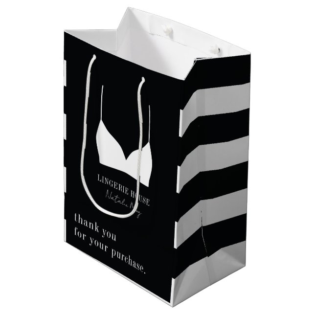Sac Cadeau Moyen Lingerie Boutique merci pour votre achat (Devant Angle)
