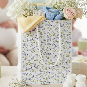 Sac Cadeau Moyen Lis d'Afrique avec Oiseau Bleu Mère et Bébé