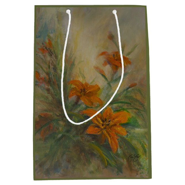 Sac Cadeau Moyen Lis tigrés (Devant)