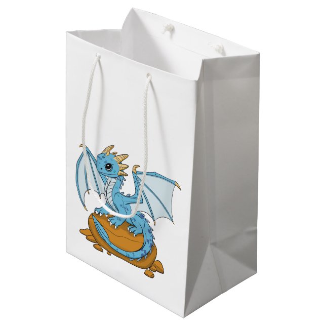 Sac Cadeau Moyen Little Blue Dragon (Devant Angle)