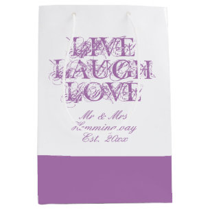 Sac Cadeau Moyen Live Laugh Love lavender mariages invités cadeau s