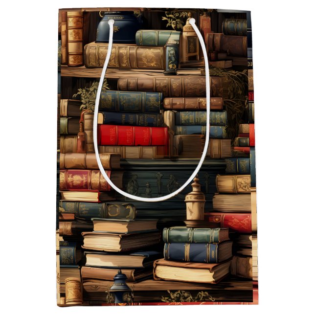 Sac Cadeau Moyen Livres Et Plante (Devant)