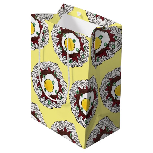 Sac Cadeau Moyen Loco Moco Cuisine hawaïenne Nourriture Riz Hamburg (Dos Angle)