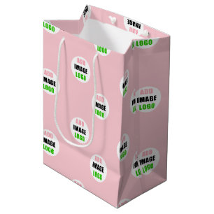 Sac Cadeau Moyen Logo de l'entreprise Pink Professional Editable