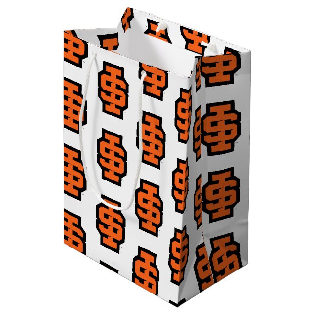 Sac Cadeau Moyen Logo de l'université d'État d'Idaho Bold Bengals (Devant Angle)