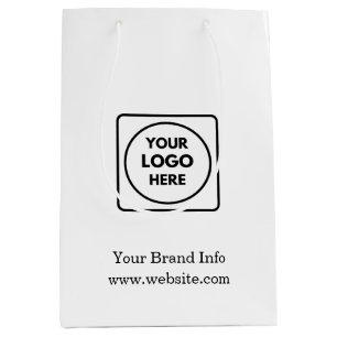 Sac Cadeau Moyen Logo d'entreprise   Design d'affaires minimaliste 