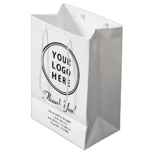 Sac Cadeau Moyen Logo d'entreprise Merci