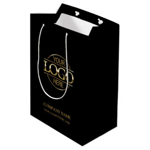 Sac Cadeau Moyen Logo d'entreprise minimaliste noir pour une sociét