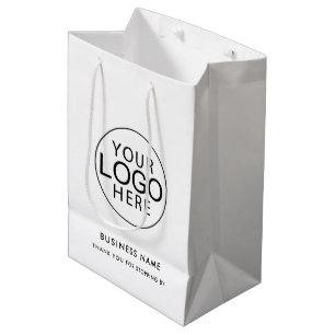 Sac Cadeau Moyen Logo d'entreprise simple Merci personnalisé