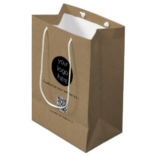 Sac Cadeau Moyen Logo d'entreprise sur mesure Entreprise Kraft prom