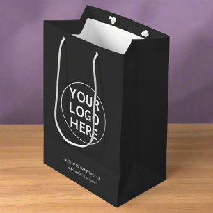 Sac Cadeau Moyen Logo gris l Professionnel Entreprise Entreprise