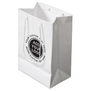 Sac Cadeau Moyen Logo personnalisé et boutique texte ou préférez