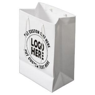 Sac Cadeau Moyen Logo personnalisé et promotion commerciale du text