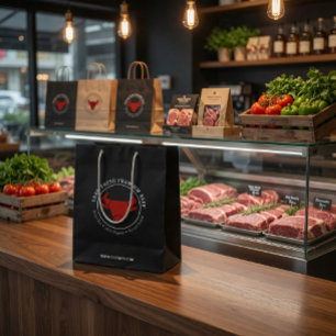 Sac Cadeau Moyen Logo personnalisé pour l'entreprise de viande bovi