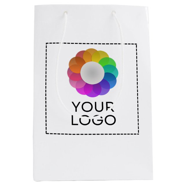Sac Cadeau Moyen Logo personnalisé, Quantité minimum faible (Devant)