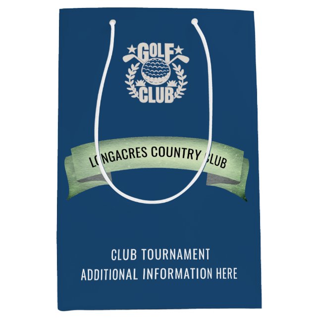 Sac Cadeau Moyen Logo pour le tournoi de golf en club / entreprise  (Devant)