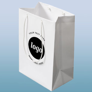 Sac Cadeau Moyen Logo simple avec texte commercial