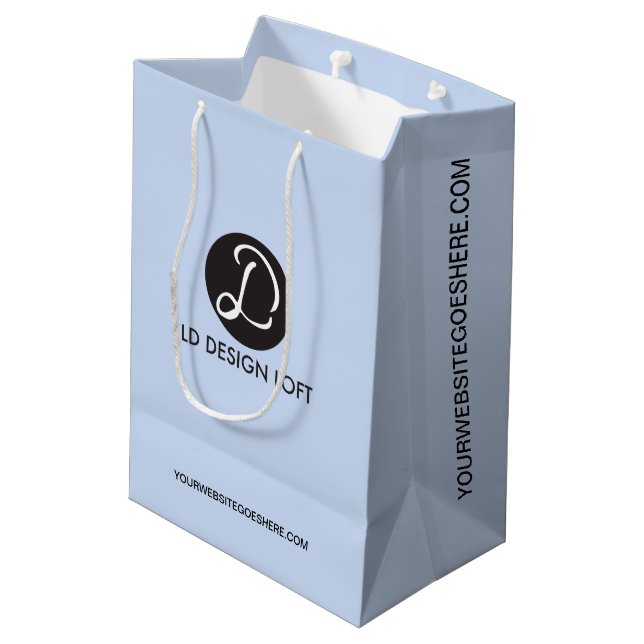 Sac Cadeau Moyen Logo simple et personnalisable Business Company (Dos Angle)