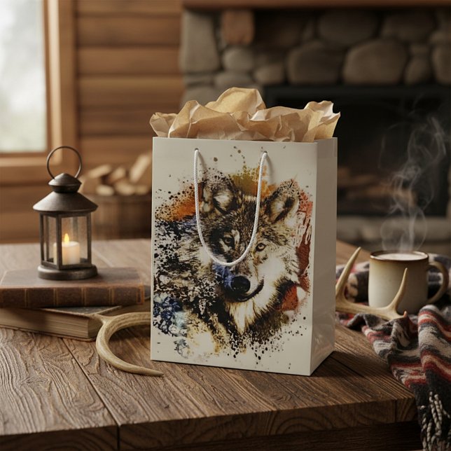 Sac Cadeau Moyen Loup   (Créateur téléchargé)