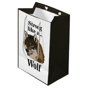 Sac Cadeau Moyen Loup gris