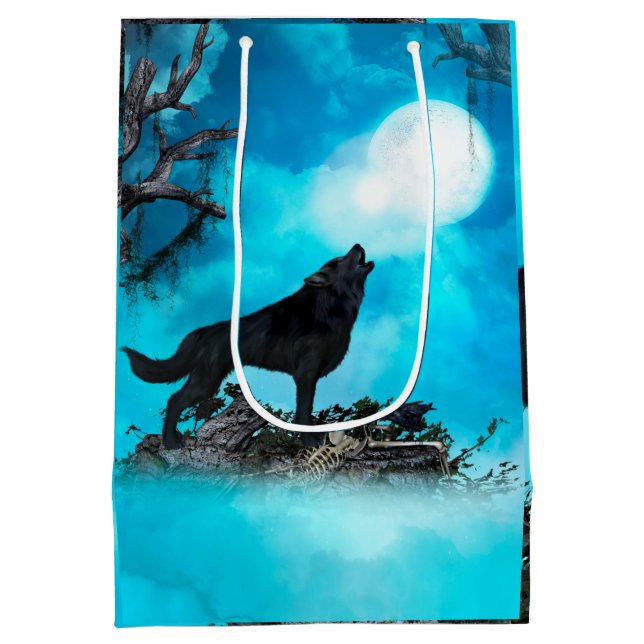 Sac Cadeau Moyen Loup impressionnant (Dos)