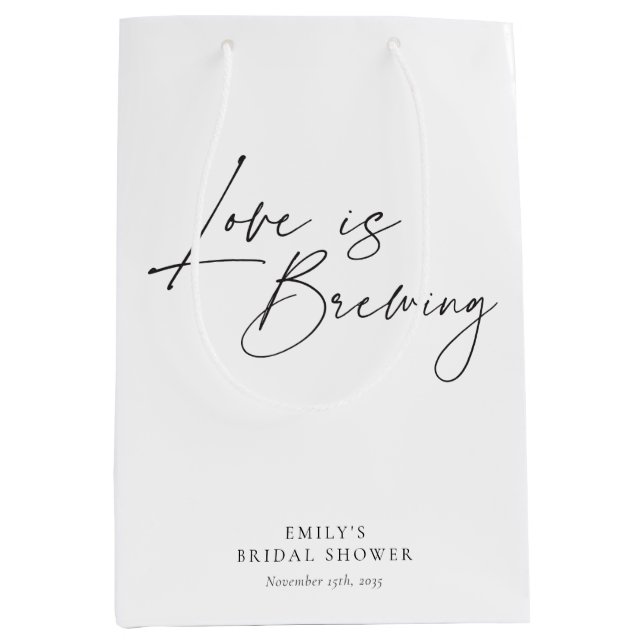 Sac Cadeau Moyen Love is Brewing Floral Bridal Shower (Devant)