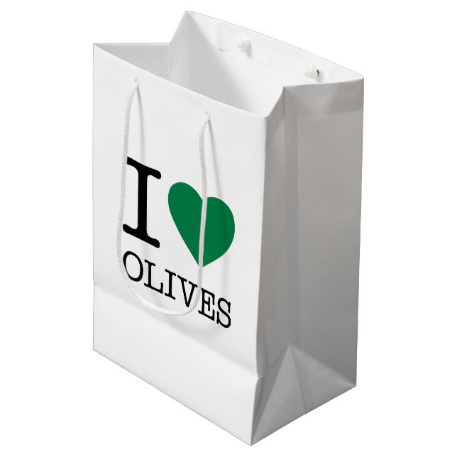 SAC CADEAU MOYEN LOVE OLIVES (Devant Angle)