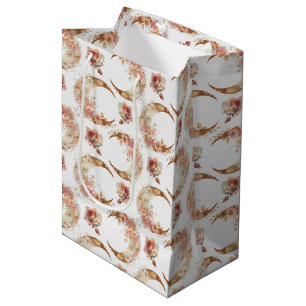 Sac Cadeau Moyen Lunes et fleurs roses