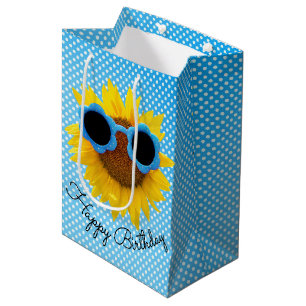 Sac Cadeau Moyen Lunettes de soleil Aqua sur tournesol