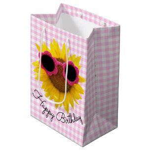 Sac Cadeau Moyen Lunettes De Soleil Sur Tournesol