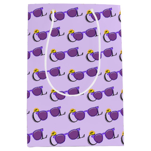 Sac Cadeau Moyen Lunettes de soleil violet cool (Devant)
